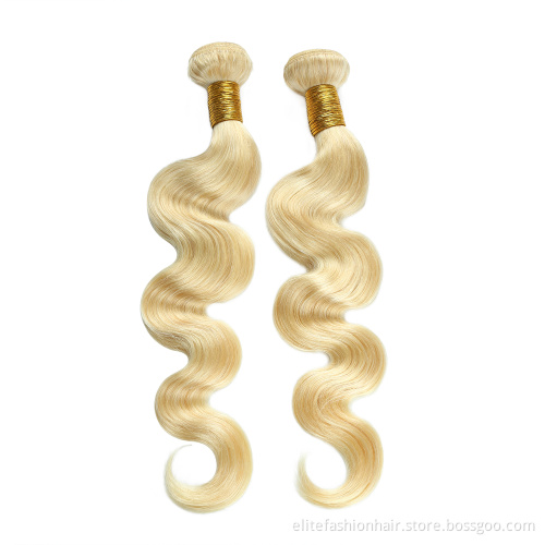 100% Virgin Unprocessed Double Wefts Hair Bundle High Quality Body Wave Brazilian Hair Bundles 613 Blonde Body Wave Hair Bundles